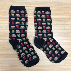 Burger and Fries Patterned Socks